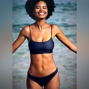 NWT Aerie Denim Style Bikini Set